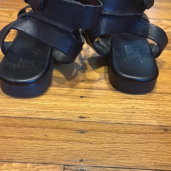 Franco Sarto Black Leather Sandals - Picture 4 of 5